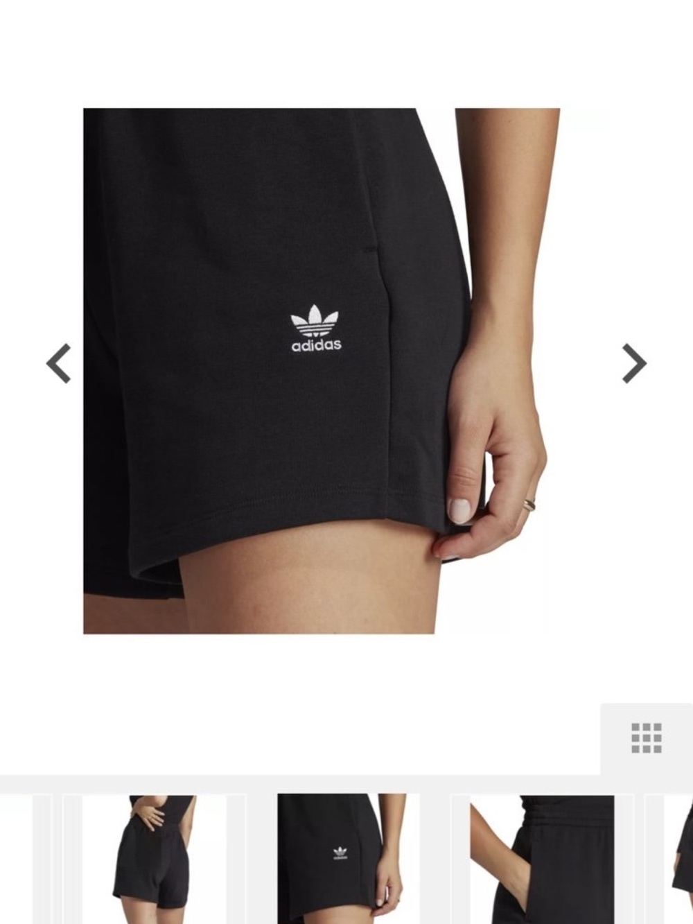 adidas Black Trefoil Elastic-Waist Athletic Shorts - Picture 3 of 5